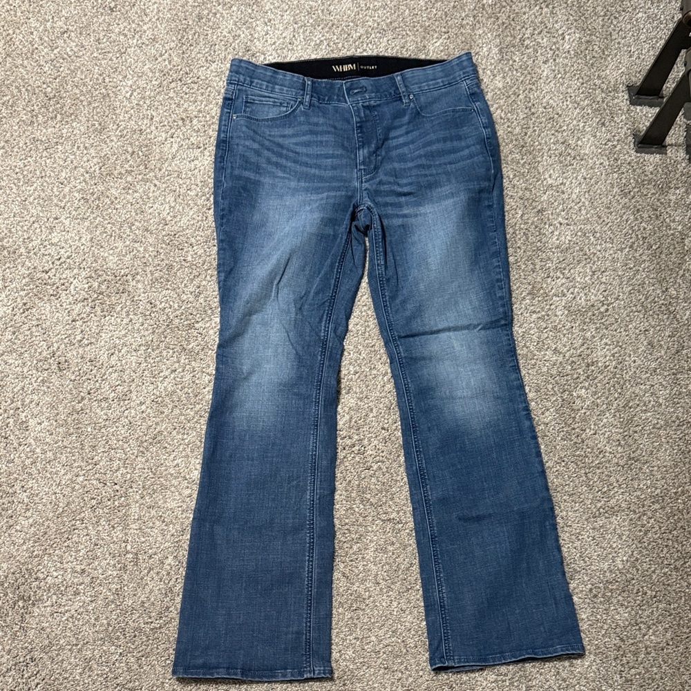 White House Black Market Women's Blue Flare Jeans